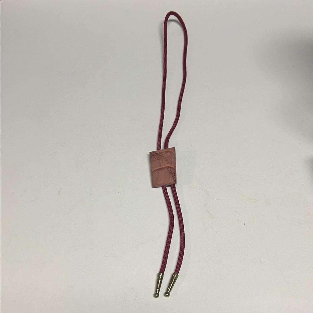 Burgundy Bolo Necklace with Gold Accents